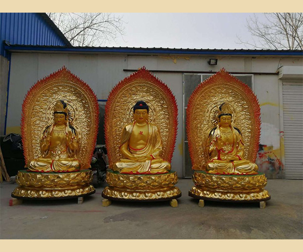 西方三圣銅佛像