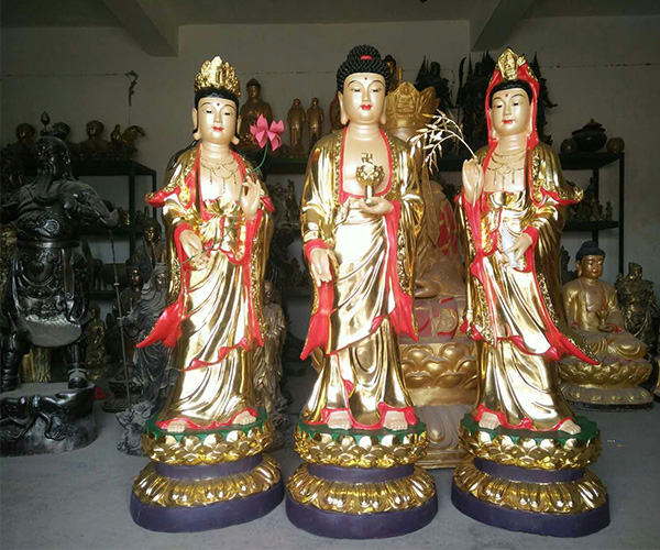 西方三圣/銅佛像